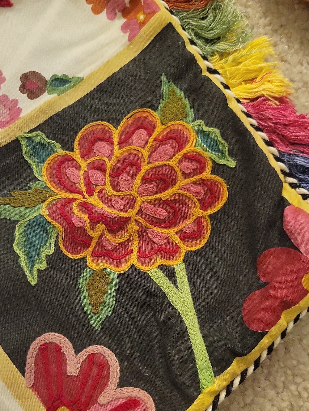 Pier 1 Patchwork Cushion Cover Embroidered Boho Bohemian Pillow Cases. READ MORE